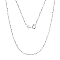 S925 sterling silver Figaro chain with spring clasp and Italy hallmark tag - Block Chain 60cm