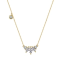 Collier en argent S925 doré avec pendentif en zircon marquise et petit diamant latéral - Doré