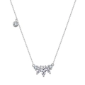 Collier en argent S925 poli avec pendentif en zircons marquises et ronds - Argenté