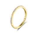 Elegant S925 sterling silver thin ring with sparkling pave set zircons in gold finish - Pavé Setting Slim Eternity Ring (APR37-14K-5) / US 5 / Gold