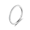 Minimalist S925 sterling silver ring with sparkling zirconia stones in a slim design - Pavé Setting Slim Eternity Ring (APR37-P-5) / US 5 / Silver
