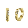 Orecchini a cerchio in argento sterling S925 placcato oro con zirconi scintillanti - 10*2mm / Oro
