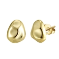 Pendientes de plata S925 bañada en oro con diseño orgánico de forma irregular - Dorado