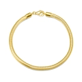 Gold-plated 925 sterling silver snake chain bracelet with S925 ITALY hallmark and lobster clasp - 3.0mm / Gold / 16.5cm