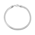 Classic 925 sterling silver round snake chain necklace with lobster clasp and S925 stamp - 3.0mm / Silver / 16.5cm