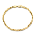 Golden Byzantine dragon chain bracelet in S925 sterling silver with lobster clasp closure - 16.5cm / Dragon Bone Chain / 2.5mm Width / 18K Gold