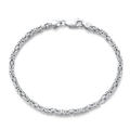 S925 sterling silver king chain bracelet with lobster clasp and intricate woven links - 16.5cm / Dragon Bone Chain / 2.5mm Width / Platinum Plated