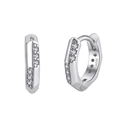 Orecchini esagonali minimalisti in argento S925 con pietre di zircone lucide - 10*2mm / Argento
