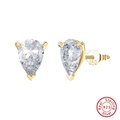 Pear-shaped cubic zirconia stud earrings in gold-plated 925 sterling silver settings - 0.5ct Pear Shape (4*6mm) / Gold