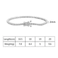 2mm S925 sterling silver tennis bracelet with cubic zirconia in multiple sizes - 16.5cm / 2mm Round Style / Silver