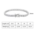 Guide des tailles de bracelet tennis en argent S925 4mm avec longueur et poids - Argent S925 rond 4 mm plaqué platine, longueur : 16,5 cm, poids : env. 11,57 g