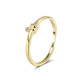 Minimalistischer S925 Silber vergoldeter Knotenring offen verstellbar mit Zirkonia - 14K Gold
