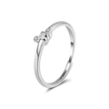 Verstellbarer S925 Sterlingsilber Ring mit drei Perlen und funkelnden Zirkonia Steinen - Platiniert