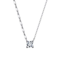 Collar de plata de ley S925 con colgante de circón y diseño de cadena asimétrica única - Platinado