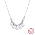 925 sterling silver necklace featuring five polished round charms on a sleek chain - BQN23-Smooth Disc / Silver