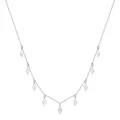Retro S925 sterling silver necklace featuring seven polished rhombus sequin charms - BQN25-Rhombus Sequin / Silver