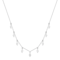 Minimalist S925 sterling silver necklace featuring seven geometric rhombus pendants - Silver