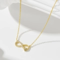 Eleganter goldener Unendlichkeits-Herz-Anhänger mit schimmernden Zirkonia-Steinen - Gold / 925er Silber