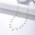 Collana in argento s925 dorato con ciondoli multipli in zircone rettangolari - Argento 925 / Oro