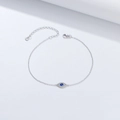 Bracciale occhio di Allah in argento con zircone blu e cristalli su sfondo bianco - Argento 925 / Bianco