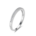 Sparkling S925 sterling silver ring with a minimalist row of pavé diamonds - SR137