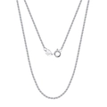 Klassieke S925 sterling zilveren rollo ketting met gegraveerde Italy S925 veersluiting - 45cm / 1.3mm Kunstmatige parelketting (Alleen ketting (zonder hanger)) / Zilver