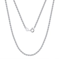 Elegante S925 sterling zilveren schakelketting met Italy-keurmerk en handige veerring - 45cm / 2mm Kralenketting Alleen Ketting (Zonder Hanger) / Zilver
