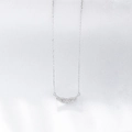 Elegante collana ali d'angelo in argento S925 con cristalli di zirconia cubica micro-pave - Argento 925 / Bianco