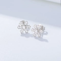 Eleganti orecchini a lobo a fiocco di neve in argento S925 con zirconi brillanti - Argento 925 / Bianco
