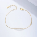 Minimalist S925 sterling silver gold-plated chain bracelet with micro-pave zircon bar - 925 Silver / Gold