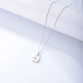 Collar de plata de ley con colgante cuadrado de estrella y circón sobre soporte blanco - Plata 925 / Blanco