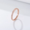 Anello eternity scintillante in argento S925 oro rosa con zirconi cubici incastonati - US 5 / Oro rosa