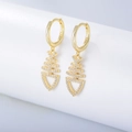 Orecchini a cerchio in argento 925 dorato a forma di lisca di pesce con zirconi cubici - Argento 925 / Giallo