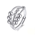 Creative S925 sterling silver abacus ring with sliding beads and adjustable open band - SR299-P