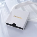 Premium PE film floating jewelry box for rings and necklaces with white pearlescent shell - 9x9cm Suspension Box