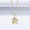 S925 silver kitten and crescent moon pendant necklace with micro-pave cubic zirconia - 925 Silver / Gold