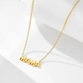 Minimalist 14K gold plated S925 silver MAMA letter pendant necklace for Mother's Day - 925 Silver / Gold
