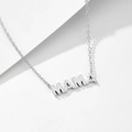 Minimalist S925 sterling silver MAMA letter pendant necklace for Mother's Day - 925 Silver / Silver