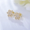 Orecchini a fiocco di neve in argento S925 dorato con zirconi brillanti incastonati - Argento 925 / Oro