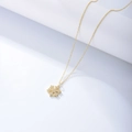 Detailopname van de gouden S925 zilveren sneeuwvlok ketting met sprankelende zirkonia - 925 zilver / Goud