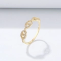 Elegante anillo morro de cerdo en plata s925 dorada con pavé de diamantes - US 5 / Amarillo