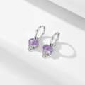 Orecchini a goccia classici in argento 925 con ametista ovale e accenti in zircone - Argento 925 / Argento