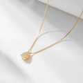 Elegante collar s925 plata oro gota de agua con circonitas pavé brillantes en fondo blanco - Collar con Colgante de Gota de Agua Pavé (KN2436) / Plata 925 / Dorado