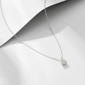 Elegante collar de plata S925 con colgante de gota de agua y piedras de circonia - Collar con Colgante de Gota de Agua Pavé (KN2436) / Plata 925 / Blanco