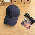 Casquette de baseball en coton gris-bleu foncé avec broderie R blanche sur bois - 56-60cm (Ajustable) / Bleu Marine
