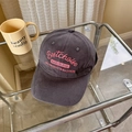 Dark grey cotton baseball cap with pink Bestchoise embroidery on a glass table - 56-58cm Adjustable / Gray