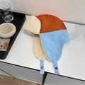 Cappello da aviatore invernale colorato rosso e blu con paraorecchie in pile - Adulto 56-58cm / Blu