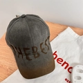Vintage washed dark grey baseball cap with brown gradient brim and THE BEST text - 56-59cm Regular / Gray And Coffee