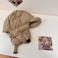 Khaki quilted trapper hat with warm earflaps and adjustable chin strap by DASFOUR - 56-58cm / Khaki