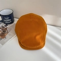 Retro mustard yellow corduroy flat cap for women and men in a vintage textured style - 56-58cm / Yellow